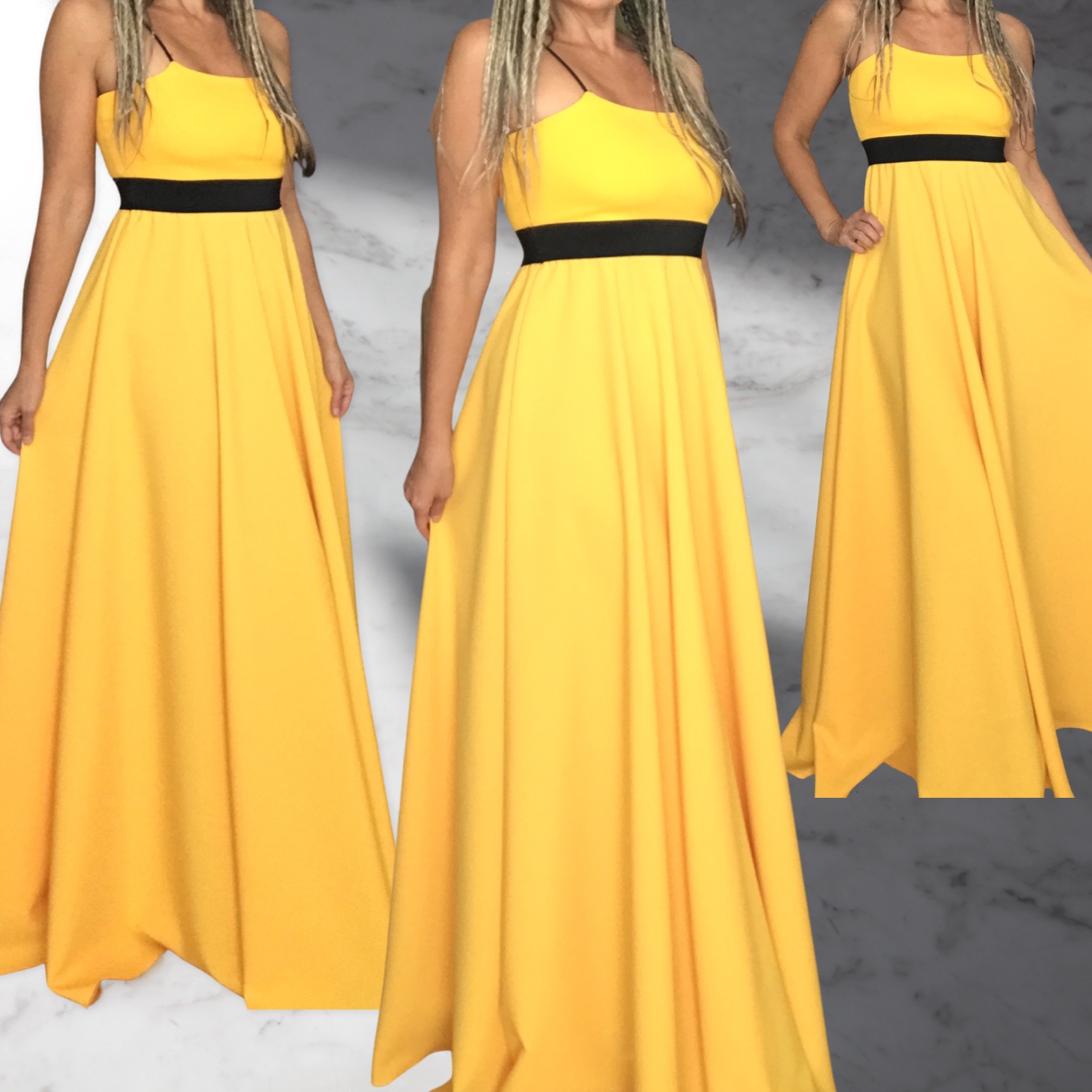 Dlouhé letní šaty BOROS DR-L-YE02